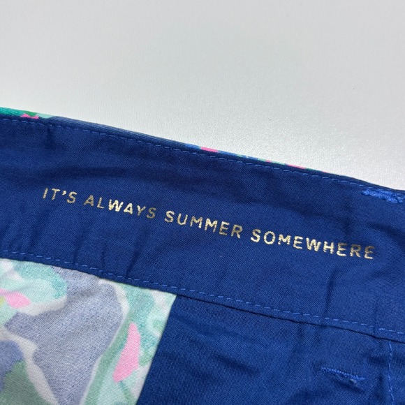 Lilly Pulitzer Jayne Shorts Woman's 10 Pink Blue Floral Print Preppy - Picture 7 of 8